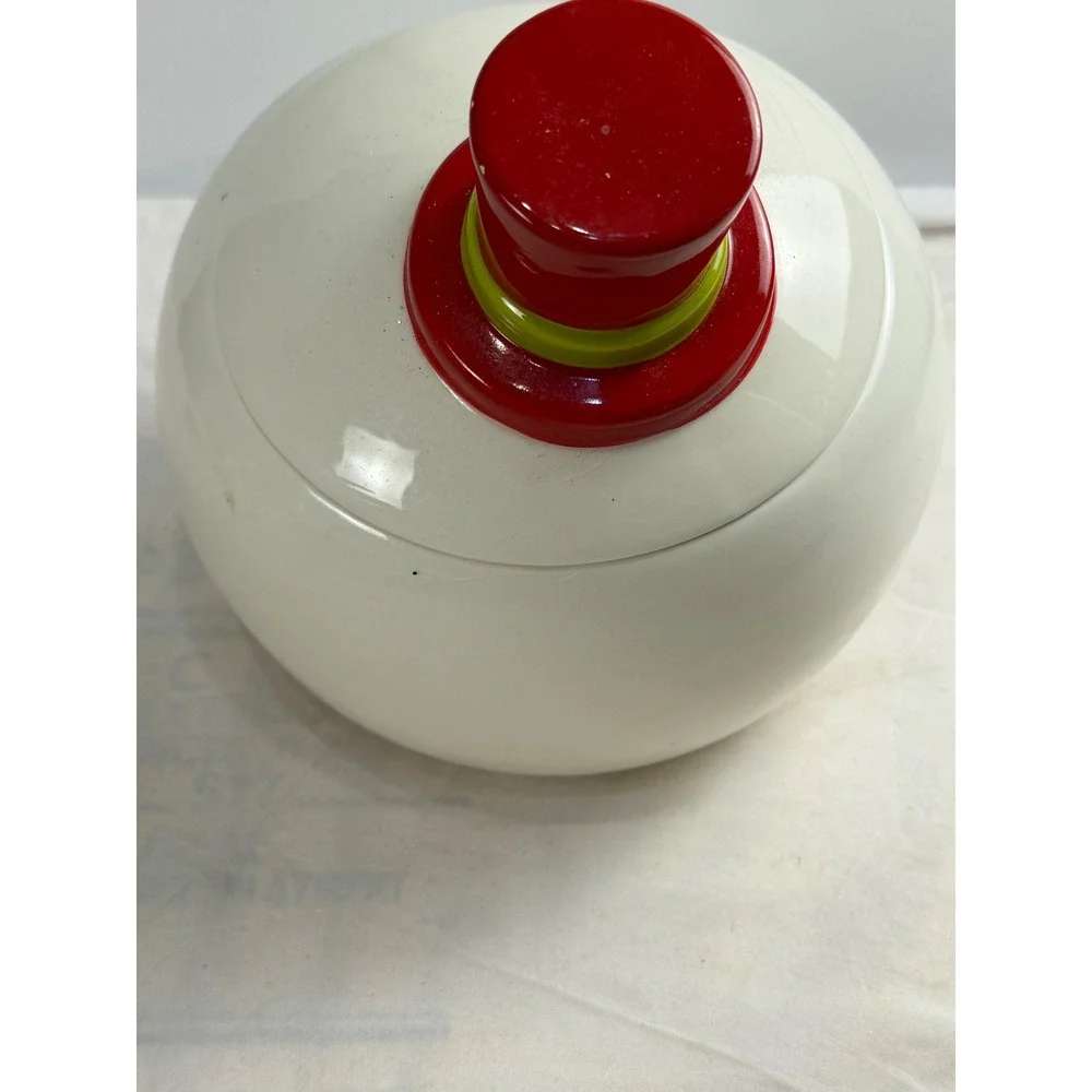 Vintage Mercuries Co Snowman Cookie Jar Christmas Ceramic Holiday Canister